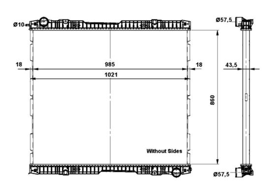 Радіатори NF 509739 для SCANIA P,G,R,T - series P 560, R 560